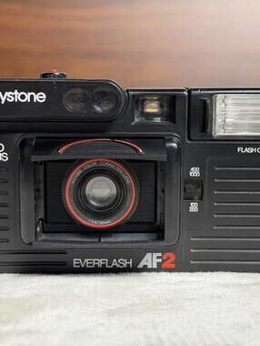 Keystone Everflash AF2 35mm Film Camera Keytar 38mm Lens Auto Focus Untested